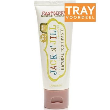 JACK 'N JILL NATURAL RASPBERRY TOOTHPASTE TANDPASTA TRAY 6 X 50 GRAM