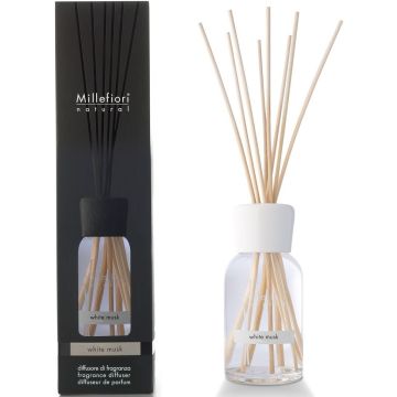 MILLEFIORI NATURAL WHITE MUSK FRAGRANCE DIFFUSER GEURSTOKJES 100 ML