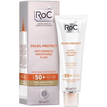 ROC SOLEIL PROTECT SPF 50+ ANTI-WRINKLE SMOOTHING FLUID ZONNEBRANDCREME 50 ML