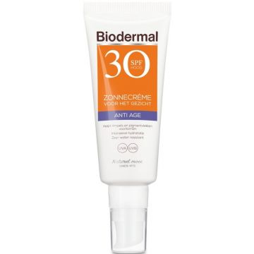 BIODERMAL ZONNECREME VOOR HET GEZICHT ANTI AGE SPF 30 HOOG ZONNEBRAND TUBE 40 ML