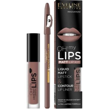 EVELINE OH MY LIPS! (EVELINE) OH MY LIPS 22 MILKY CHOCOLATE LIPSTICK + LIPLINER SET 1 STUK