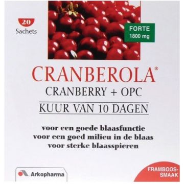 ARKOPHARMA CRANBEROLA CRANBERRY + OPC FRAMBOOSSMAAK SACHETS 20 STUKS