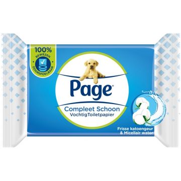 PAGE COMPLEET SCHOON VOCHTIG TOILETPAPIER PAK 38 STUKS