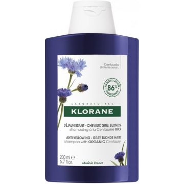 KLORANE ANTI-YELLOWING ORGANIC CENTAURY GRAY, BLONDE HAIR SHAMPOO FLACON 200 ML