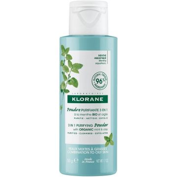 KLORANE MINT &amp; CLAY 3 IN 1 PURIFYING POWDER CLEANSER GEZICHTSREINIGER FLACON 50 GRAM