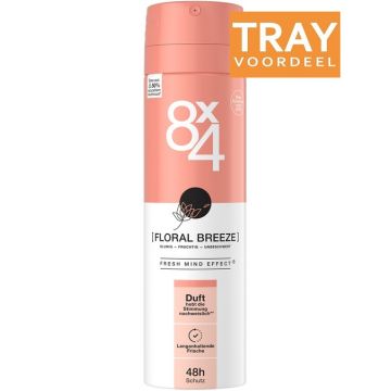 8X4 FLORAL BREEZE DEODORANT SPRAY TRAY 6 X 150 ML