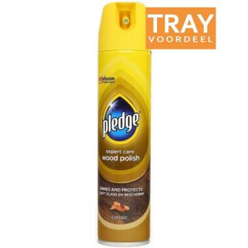PLEDGE EXPERT CARE WOOD POLISH HOUTGLANS TRAY 6 X 250 ML