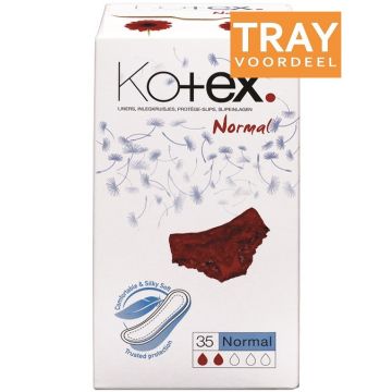 KOTEX NORMAL (KOTEX) NORMAL INLEGKRUISJES TRAY 12 X 35 STUKS
