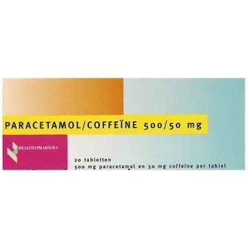 HEALTHYPHARM PARACETAMOL/COFFEINE 500/50MG TABLETTEN 20 STUKS