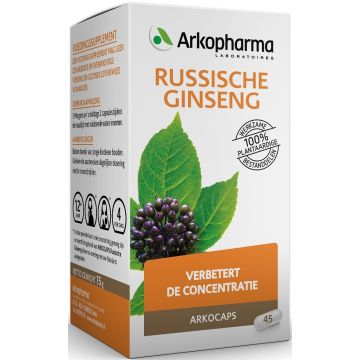 ARKOPHARMA ARKOCAPS RUSSISCHE GINSENG VERBETERT DE CONCENTRATIE CAPSULES POT 45 STUKS