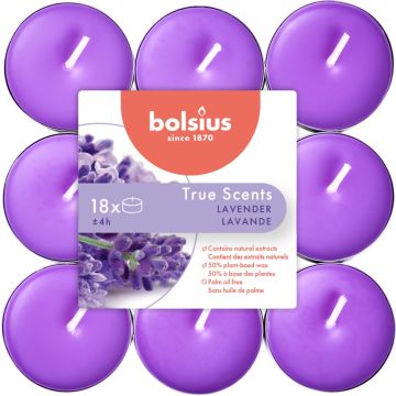 BOLSIUS TRUE SCENTS LAVENDER THEELICHTEN 18 STUKS