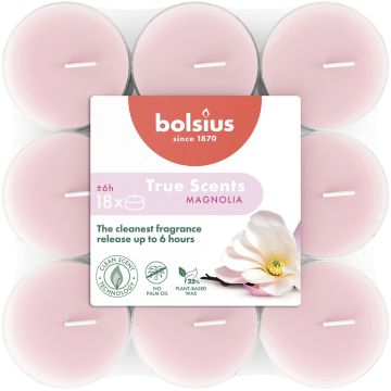 BOLSIUS TRUE SCENTS MAGNOLIA THEELICHTEN 18 STUKS
