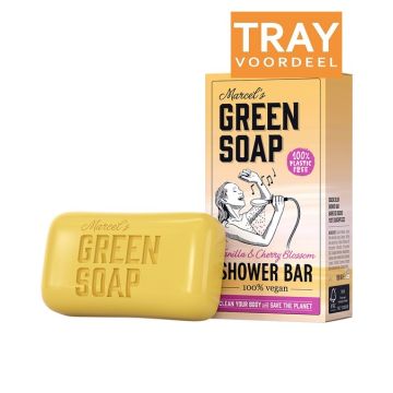 MARCEL'S GREEN SOAP VANILLA & CHERRY BLOSSOM BODYBAR 6 X 150 GRAM
