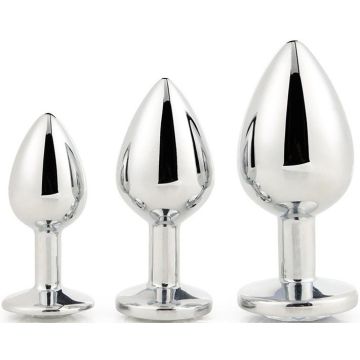 DREAM TOYS GLEAMING LOVE SET BUTTPLUGS (SILVER) 3 STUKS