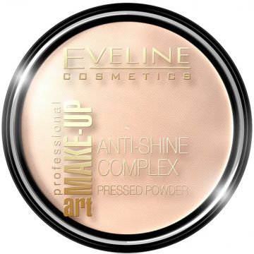 EVELINE ART MAKE-UP ANTI-SHINE COMPLEX PRESSED POWDER 32 NATURAL POEDER DOOSJE 14 GRAM