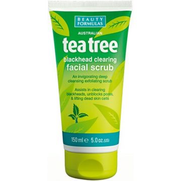BEAUTY FORMULAS TEA TREE (BEAUTY FORMULAS) TEA TREE BLACKHEAD CLEARING FACIAL SCRUB GEZICHTSSCRUB TUBE 150 ML