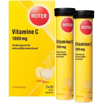 ROTER VITAMINE C 1000 MG CITROENSMAAK BRUISTABLETTEN DOOSJE 40 STUKS