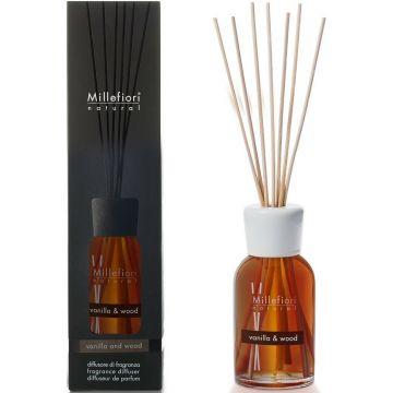 MILLEFIORI NATURAL VANILLA AND WOOD (MILLEFIORI) VANILLA AND WOOD FRAGRANCE DIFFUSER GEURSTOKJES 100 ML