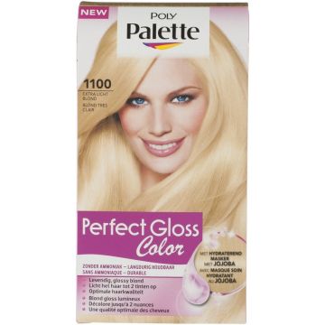 POLY PALETTE PERFECT GLOSS COLOR (POLY PALETTE) 1100 EXTRA LICHT BLOND PERFECT GLOSS COLOR HAARVERF PAK 1 STUK