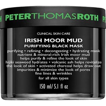 PETER THOMAS ROTH IRISH MOOR MUD PURIFYING BLACK MASK PEEL-OFF MASKER POT 150 ML