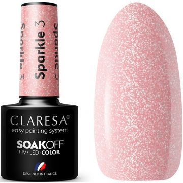 CLARESA COLOR SOAK OFF SPARKLE 03 UV/LED GELLAK 5 GRAM