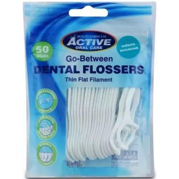 ACTIVE ORAL CARE GO-BETWEEN DENTAL FLOSSERS PAK 50 STUKS