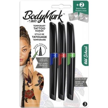 BIC BODYMARK (BIC) BODYMARK OLD SCHOOL TEMPORARY TATTOO MARKER SET 1 STUK