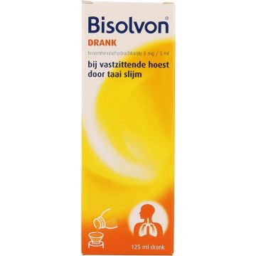 BISOLVON DRANK BIJ VASTZITTENDE HOEST HOESTDRANK FLES 125 ML