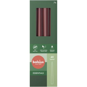 BOLSIUS ESSENTIAL 245 X 24 MM GOTISCHE KAARS (BORDEAUX) 8 STUKS