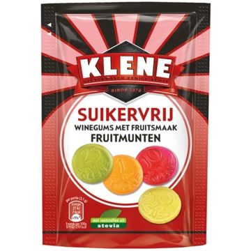 KLENE FRUITSMAAK FRUITMUNTEN SUIKERVRIJ WINEGUMS 110 GRAM