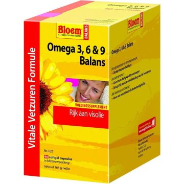 BLOEM OMEGA 3, 6 & 9 BALANS VITALE VETZUREN FORMULE SOFTGELS DOOSJE 96 STUKS
