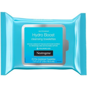 NEUTROGENA HYDRO BOOST CLEANSER FACIAL WIPES REINIGINGSDOEKJES PAK 25 STUKS