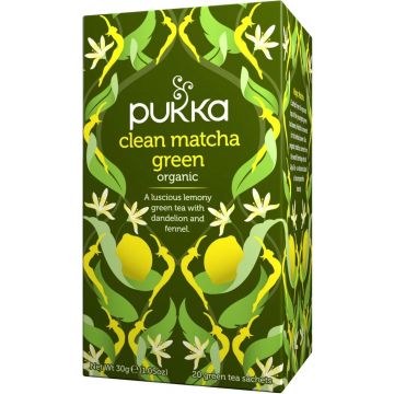 PUKKA CLEAN MATCHA GREEN THEE DOOSJE 20 ZAKJES