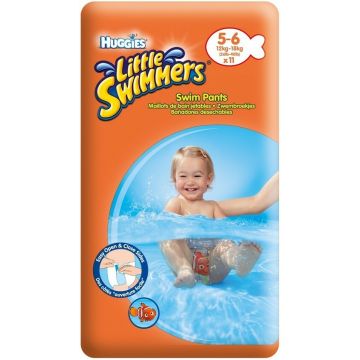HUGGIES LITTLE SWIMMERS 5-6 12 KG-18 KG ZWEMLUIERS PAK 11 STUKS