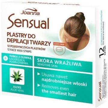 JOANNA SENSUAL SENSITIVE SKIN (JOANNA) SENSITIVE SKIN FACE WAX STRIPS 12 STUKS