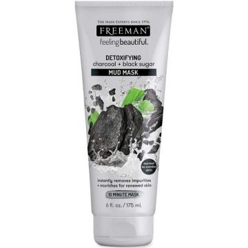 FREEMAN DETOXIFYING CHARCOAL + BLACK SUGAR MUD MASK GEZICHTSMASKER TUBE 175 ML