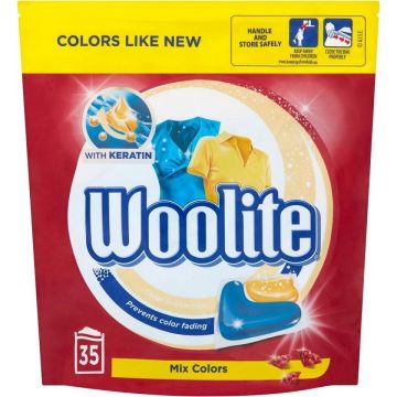 WOOLITE MIX COLORS WASMIDDEL CAPSULES ZAK 35 STUKS
