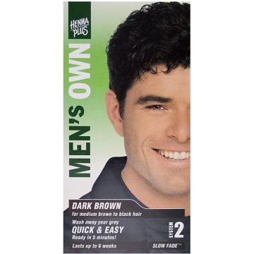 HENNA PLUS MEN'S OWN DARK BROWN HAARKLEURING PAK 1 STUK