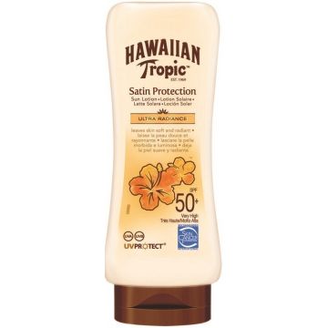 HAWAIIAN TROPIC SATIN PROTECTION SPF 50+ ULTRA RADIANCE SUN LOTION ZONNEBRANDCREME FLACON 180 ML