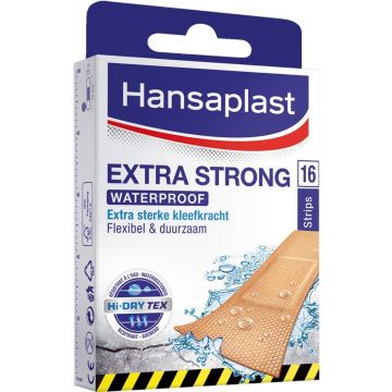 HANSAPLAST EXTRA STRONG (HANSAPLAST) EXTRA STRONG WATERPROOF PLEISTERS PAKJE 16 STUKS