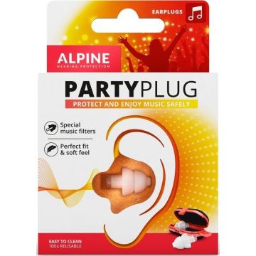 ALPINE PARTYPLUG EARPLUGS OORDOPJES DOOSJE 2 STUKS