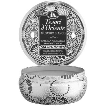 TESORI D'ORIENTE WHITE MUSK AROMATIC CANDLE GEURKAARS 200 GRAM