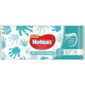HUGGIES ALL OVER CLEAN BABYDOEKJES PAK 56 STUKS