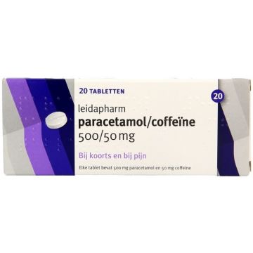 LEIDAPHARM PARACETAMOL/COFFEINE 500/50 MG TABLETTEN DOOSJE 20 STUKS