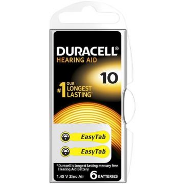DURACELL EASYTAB (DURACELL) EASYTAB HEARING AID 10 GEHOORBATTERIJ PAK 6 STUKS