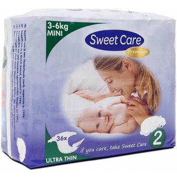 SWEET CARE ULTRA DUN 2 3-6 KG MINI LUIERS PAK 36 STUKS