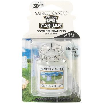 YANKEE CANDLE CLEAN COTTON CAR JAR AUTO LUCHTVERFRISSER PAK 30 GRAM