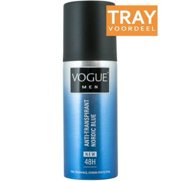 VOGUE MEN NORDIC BLUE DEODORANT SPRAY TRAY 6 X 150 ML