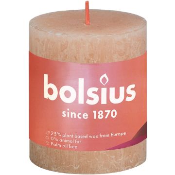 BOLSIUS RUSTIEK (BOLSIUS) RUSTIEK MISTY PINK 80/68 STOMPKAARS 1 STUK