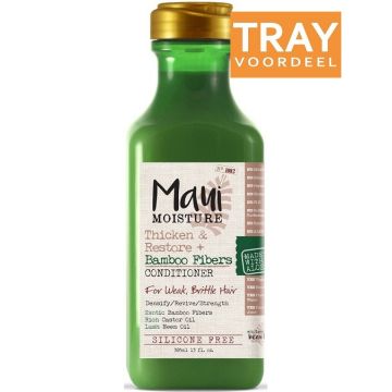 MAUI MOISTURE THICKEN & RESTORE + BAMBOO FIBERS CONDITIONER CREMESPOELING 4 X 385 ML